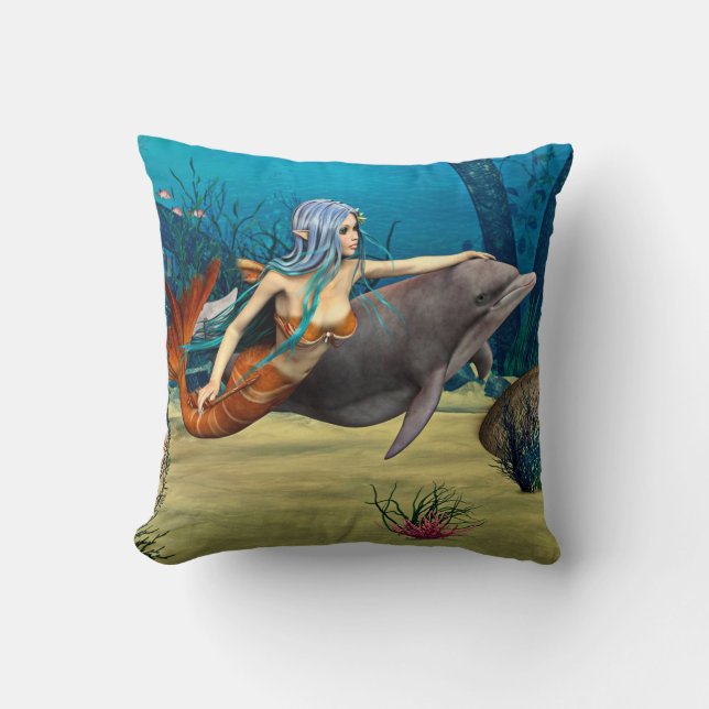 Almofada Sereia com Golfinho (Frente)