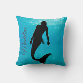 Almofada Sereia Silhouette Blue Ocean Modern