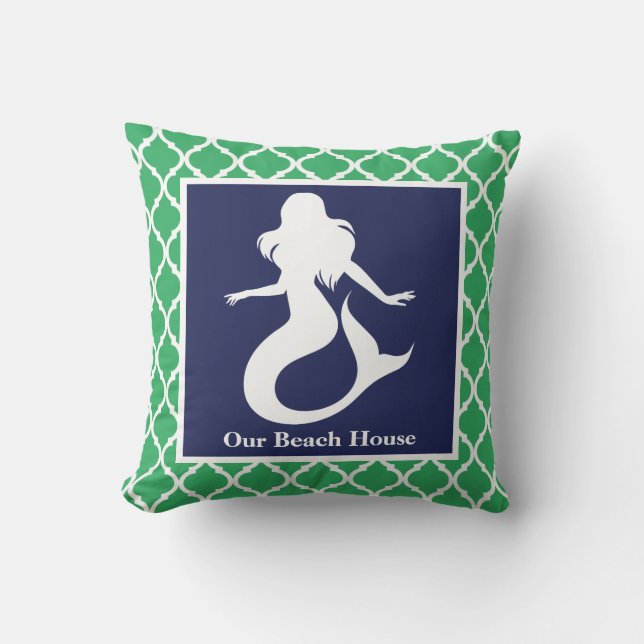 Almofada Sereia Turquoise Blue Personalize Nome (Frente)