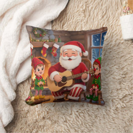 Almofada Serenata de Natal de Papai Noel: Lareira Aconchega