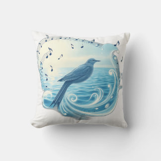Almofada Serene Bird com notas musicais