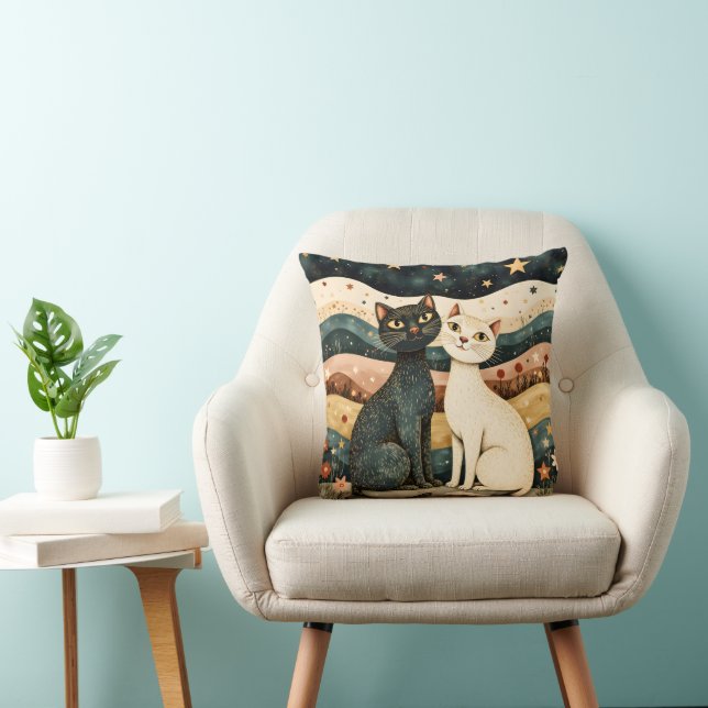 Almofada Serene Cats Throw Pillow (Cadeira)