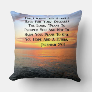 ALMOFADA SERENE SUNRISE JEREMIAH 29:11 BÍBLIA VERSO