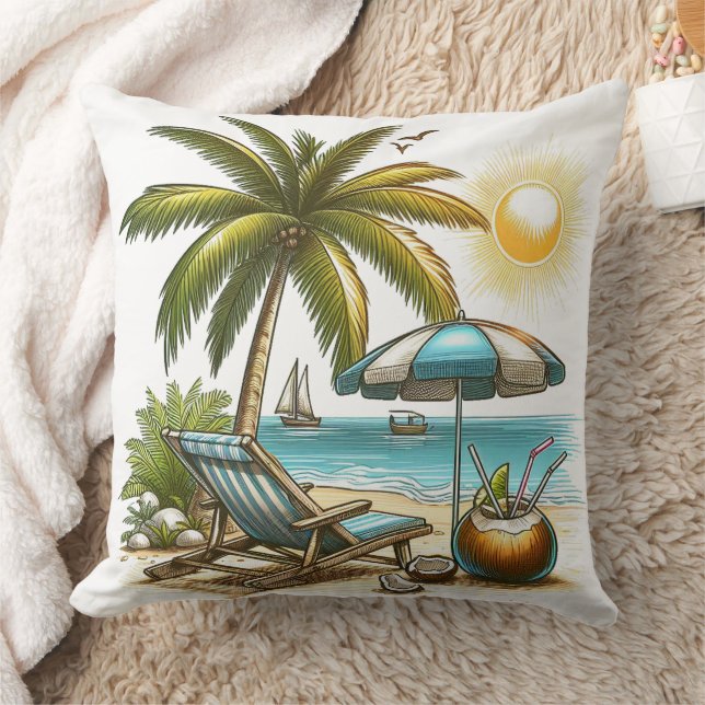 Almofada Serene Tropical Beach Large (Cobertor)