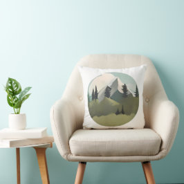 Almofada Serenidade Alpina: Colinas e picos com Capas de Ne