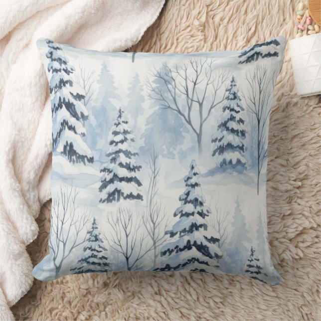 Almofada Serenidade da Floresta de Inverno – Bosque Coberto (Cobertor)