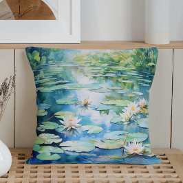 Almofada Serenidade da Watercolor Lily Pond