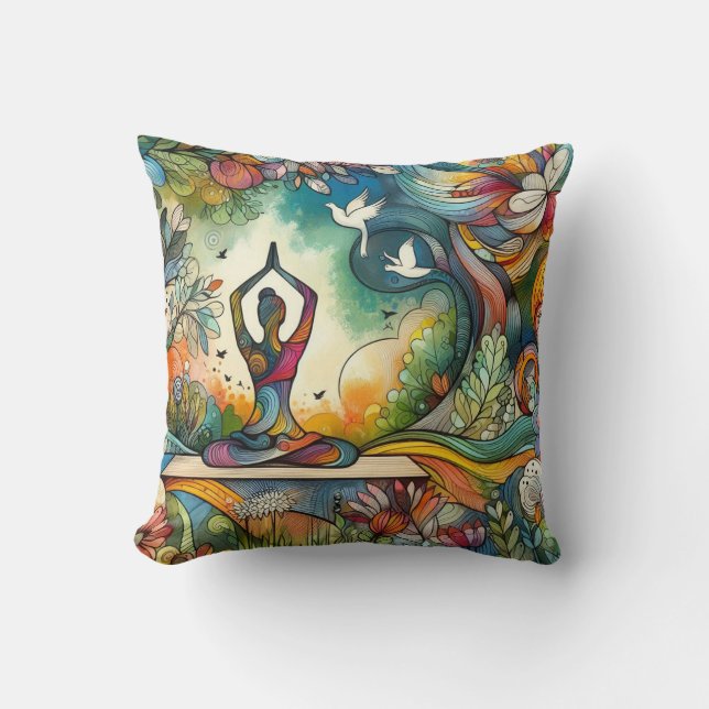 Almofada Serenidade de Ioga Vibrante (Frente)