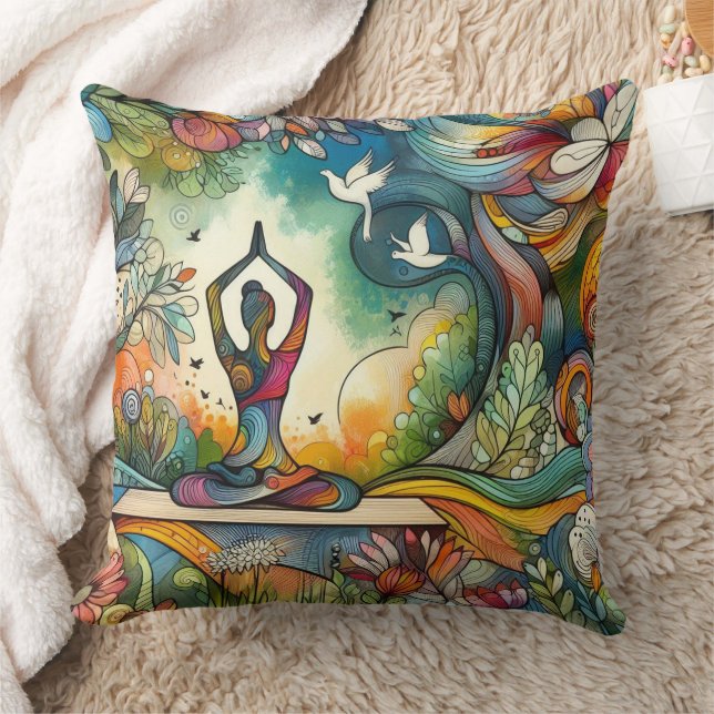 Almofada Serenidade de Ioga Vibrante Grande (Cobertor)