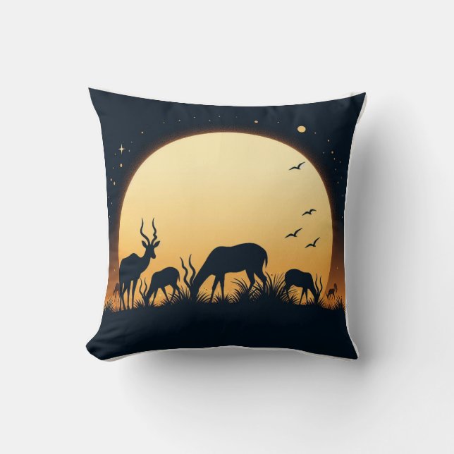 Almofada Serenidade em movimento inspirada no antílope (Frente)