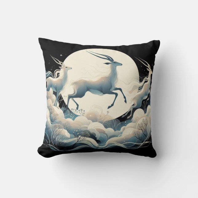 Almofada Serenidade em movimento inspirada no antílope (Frente)