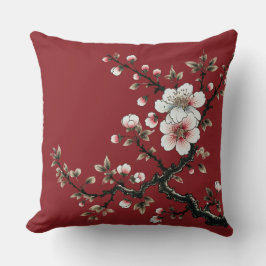 Almofada Serenidade no Ramal Bloom Cherry Blossom (vermelho