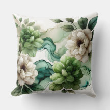 "Serenidade Verdante: Arte Floral Abstrato Verde"