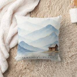 Almofada Serenity Peaks — Minimalist Cabin Landscape Throw 