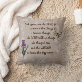 Almofada Serenity Prayer Flor Butterfly Inspiron