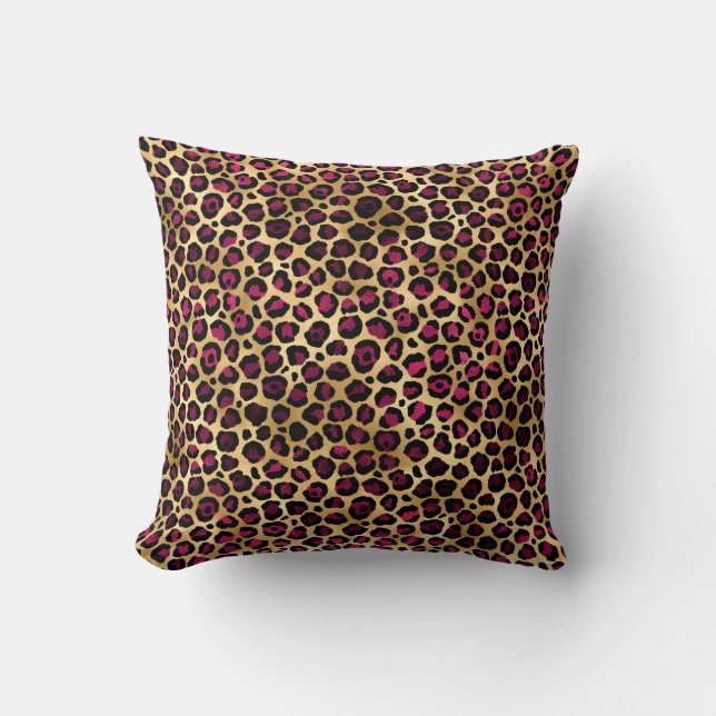 Almofada Série Burgundy e Gold Leopard Design 2 (Frente)