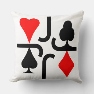 ALMOFADA SERIE POKER CARTA J RED & BLACK SIMPLES