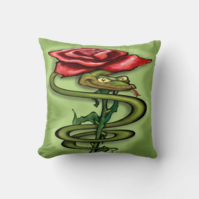Almofada Serpente e Rosa (Frente)