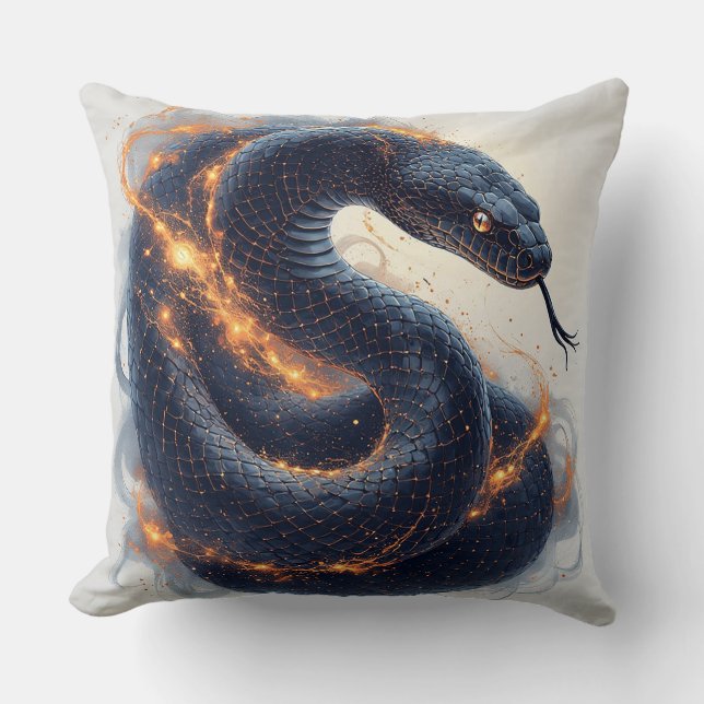 Almofada Serpente Fogueira Com Energia Dinâmica Para Decora (Frente)