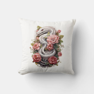 Almofada 🐍 ✨ Serpente Místico Travesseiro decorativo Flora