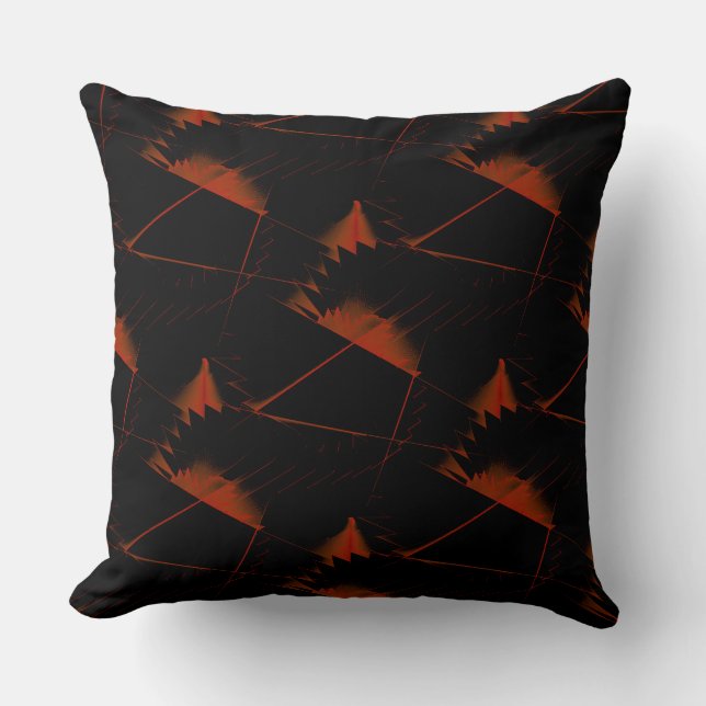 Almofada Serras ou zigue-zague sobre vermelho intenso (Frente)