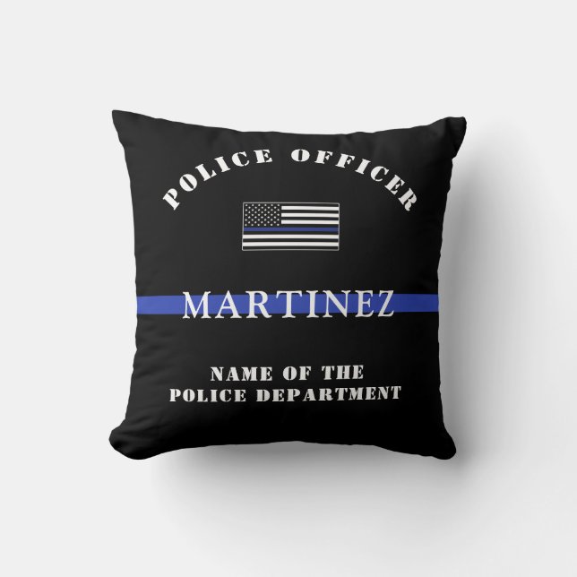 Almofada Serviço Policial Thin Blue Line Personalizado (Frente)