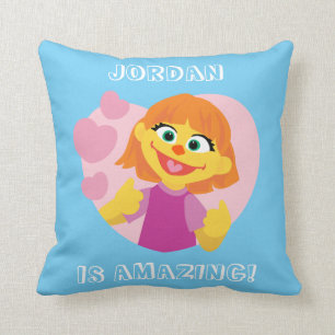 Almofada Sesame Street Julia Coração Rosa