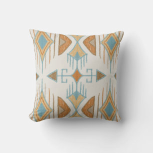 Almofada Setas Tribais Asttec, Turquesa, Ferrugem, Creme