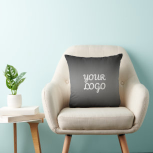 Almofada Seu Logotipo & Moderno Ombre Simples   Cinza Escur