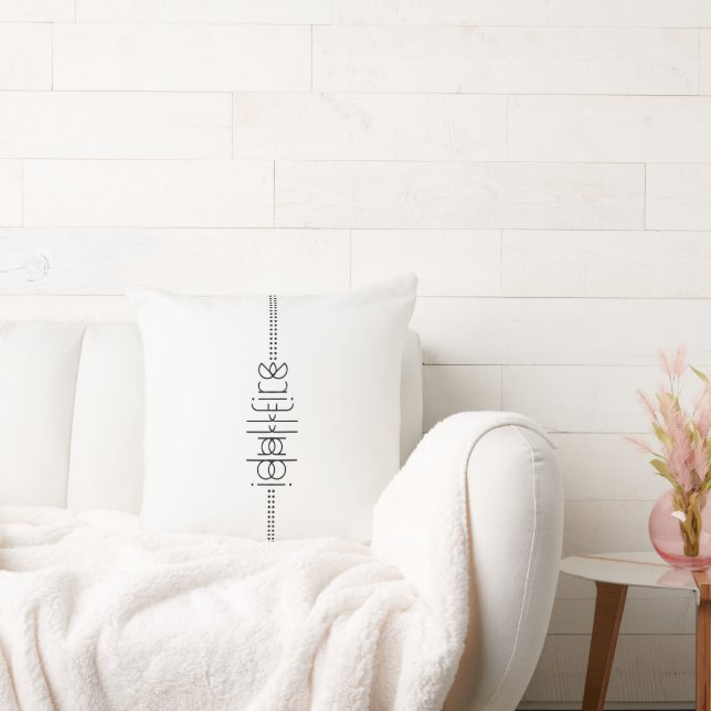 Almofada Seu nome como Alienígena Glifos - Branco exclusivo (Sofá)