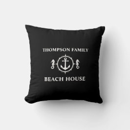 Almofada Seu nome é Beach House Anchor Black sh0a