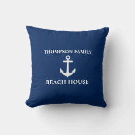 Almofada Seu nome é Beach House Anchor Blue