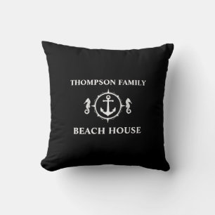 Almofada Seu nome é Beach House Seacavalo Anchor Black sh0