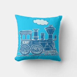 Almofada Seu nome é trem a vapor loco travesseiro decorativ