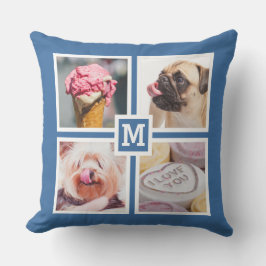 Almofada SEU travesseiro decorativo DE 8 FOTOS E MONOGRAMA