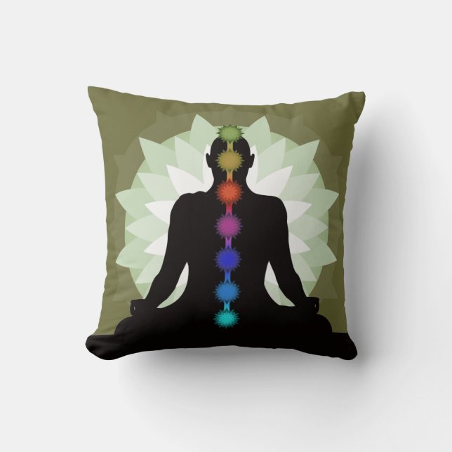 Almofada Seven Chakras Yoga Pose Travesseiro decorativo (Frente)
