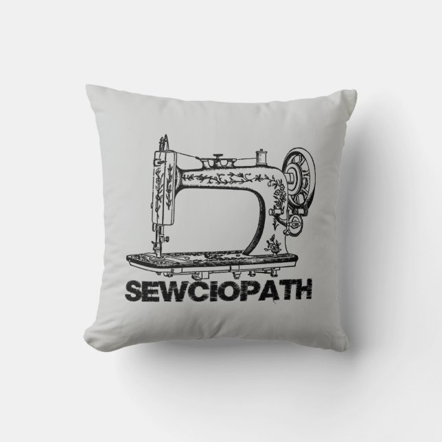 Almofada Sewciopath Sewing Keeps Me Mended Fun (Frente)