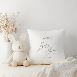 Almofada Sexo Whimsical Chá de fraldas neutro<br><div class="desc">Apresentamos nosso travesseiro decorativo de chá de baias, imparcial em relação ao gênero — perfeito para qualquer estação, seja no outono, no inverno, na primavera ou no verão! Este travesseiro tem uma vibração boho-chic com caligrafia moderna e elegante e uma design minimalista a preto-e-branco. É bonito e único, com um...</div>