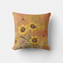 Almofada Shabby Amarelo e Laranja Floral