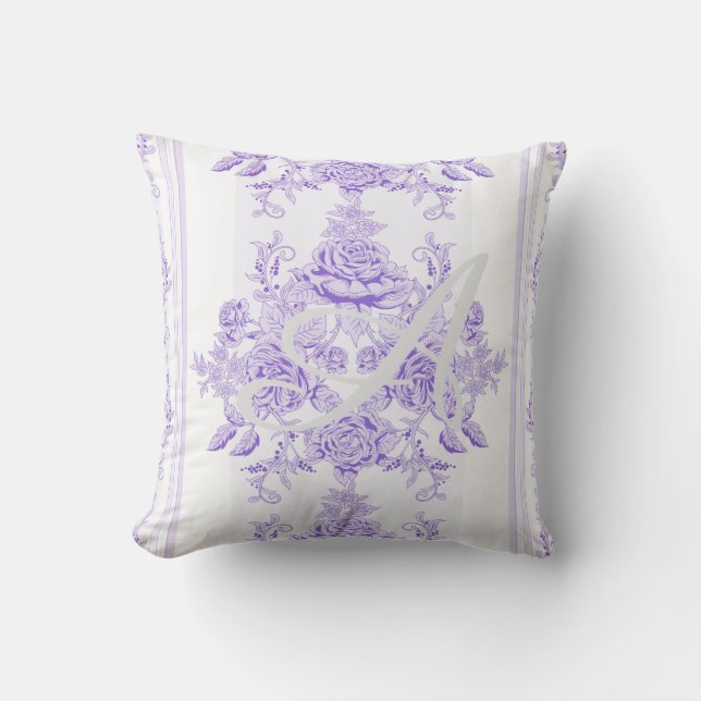 Almofada Shabby chic,lavender,toile,pattern,floral,Victoria (Frente)