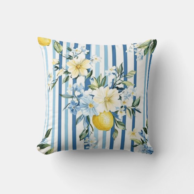Almofada Shabby Chic Lemon Floral Series Design #1 (Frente)