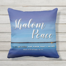 Almofada SHALOM PEACE SER AINDA Bíblia Cristã Verse