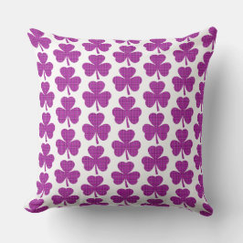 Almofada Shamrock Shape Plaid Pink Purple