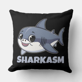 Almofada Sharkasm com Porbeagle Shark Baby Engraçado Pun