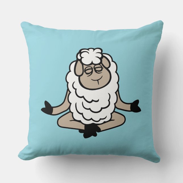 Almofada Sheep Relaxed Peaceful Yoga Lotus Meditation Calm  (Frente)