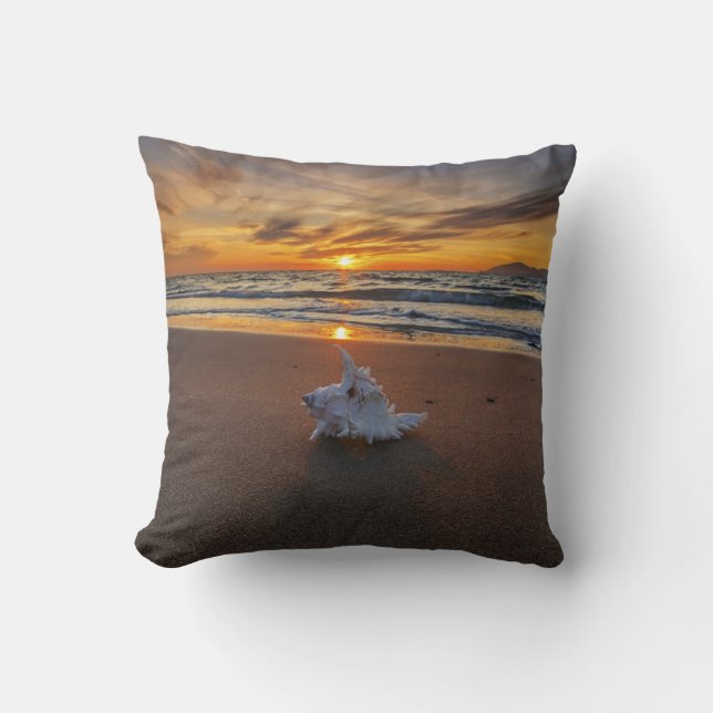 Almofada Shell na praia na ilha do por do sol | Kos (Frente)
