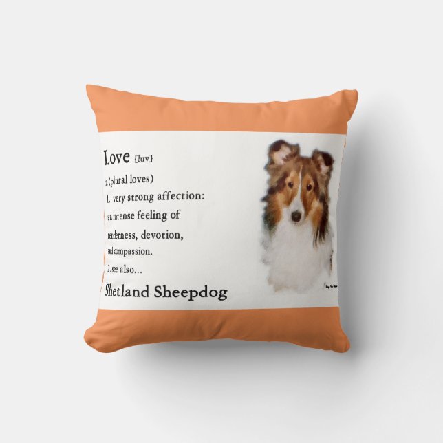 Almofada Sheltie Art Love Is (Frente)