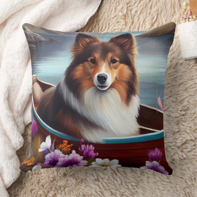 Almofada Shetland Sheepdog em um remo: Uma aventura cêntric (Cobertor)