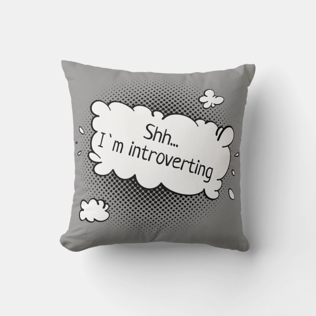 Almofada Shh...estou introvertendo Texto Personalizado (Frente)