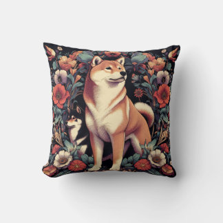 Almofada Shiba Inu Cachorro Pillow William Morris Inspirou